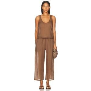 LESET Niko Crop Pants Choco Brown XS NWT Minimalist Quiet Luxury